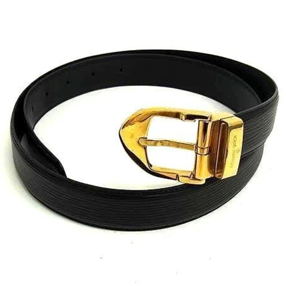 LOUIS VUITTON Epi Leather Belt, Classic M6832, Noir Leather, Men's & Women's